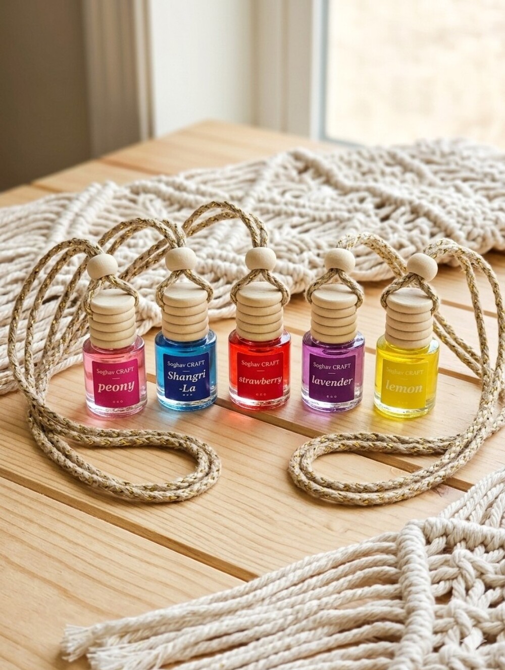 Hanging Car Air Fresheners - Peony, Blue, Strawberry, Lavender, Lemon 5 For $10